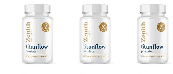 Three bottles of TitanFlow supplement — 3-bottle package